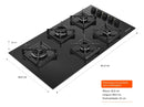 Cooktop 5 Bocas a Gás Brastemp Com Grades de Ferro Fundido BDS85AE Preto
